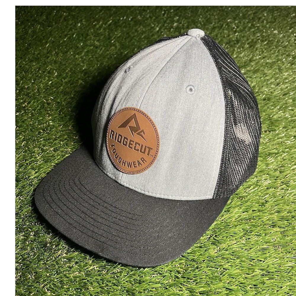 Adjustable Ridgecut Gray Black Trucker Hat, Mesh Back, One Size, Outdoor Theme